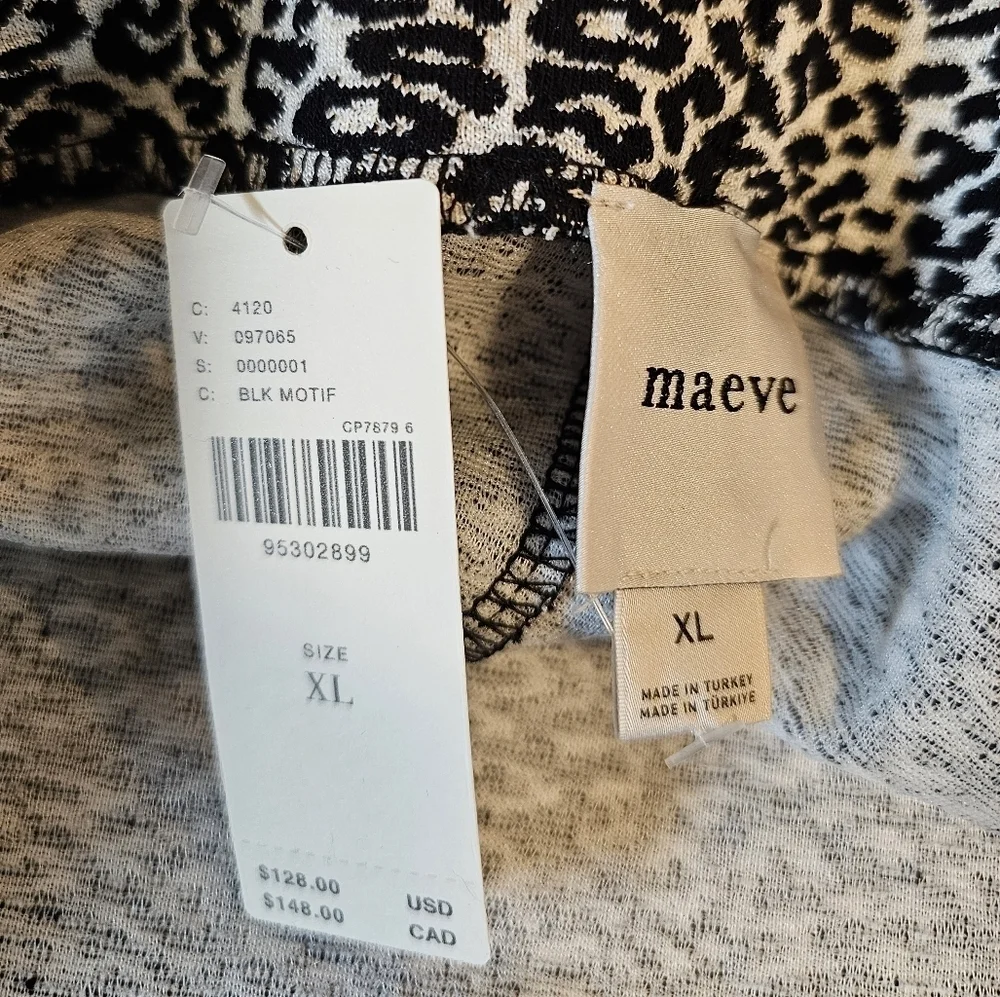 Maeve Anthropologie Knee-Length Pencil Skirt |  Black Pattern Animal Print